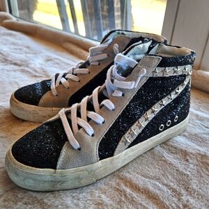 Vintage Havana Dormy Black Sparkle High-Top Sneaker Boots – Women's Size 10